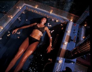 Women relaxing in pool on a spa day